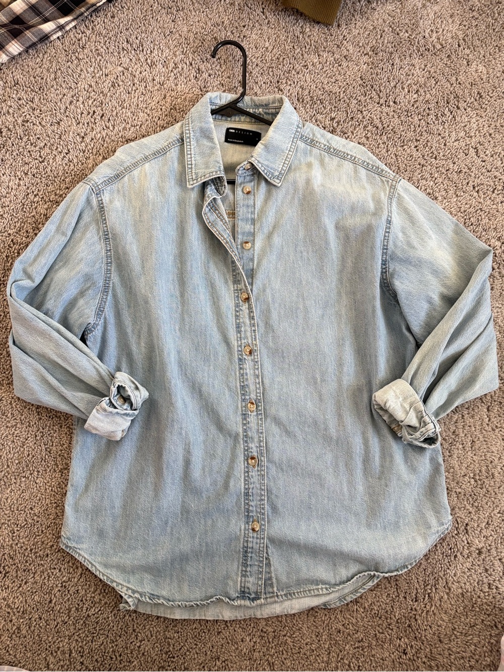 ASOS Light Blue Denim Button-Up Shirt
